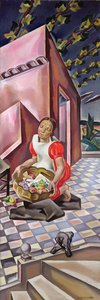 Mladá dívka s košíkem ovoce, před rokem 1922